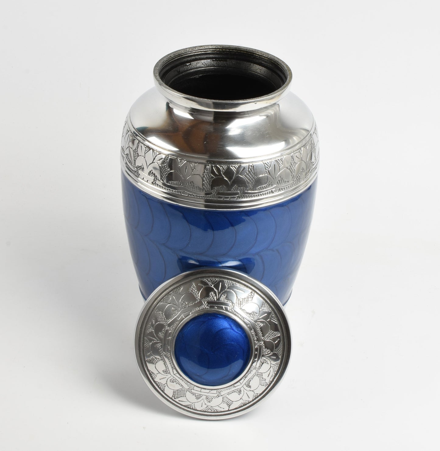 Classic Blue Aluminium Adult Cremation Urn