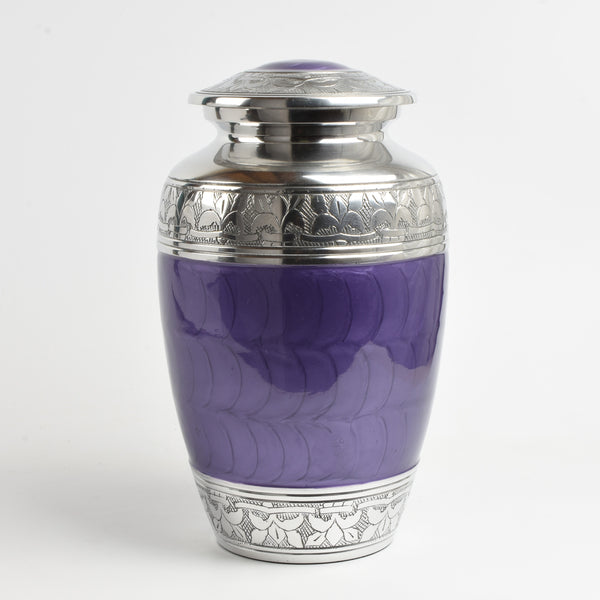 Classic Purple Aluminium Adult Cremation Urn