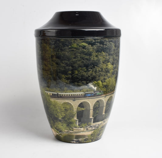 Train Design Iron Metal Cremation Urns With Free Ashes Bag