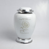 Large Adult Sunflower Design White Dove Urn