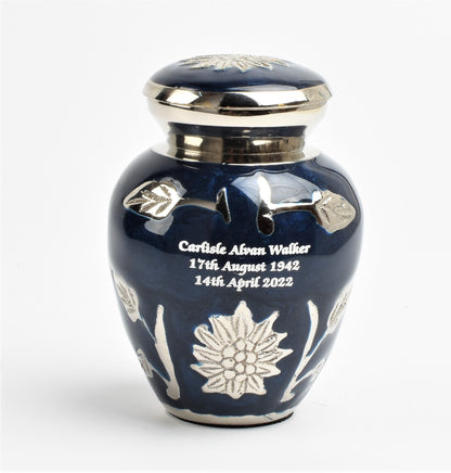 Blue Flower Mini Keepsake Urn