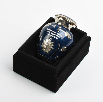 Blue Flower Mini Keepsake Urn