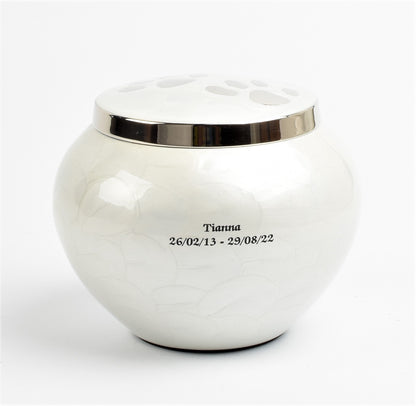 White Odyssey Pet Urn 2 Sizes