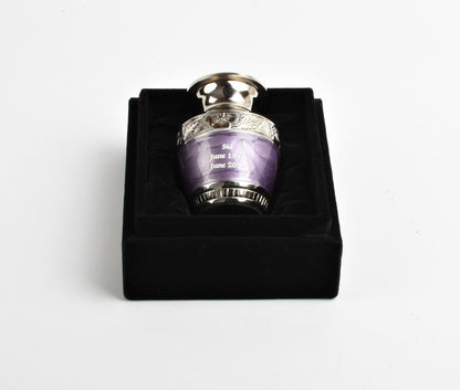 Purple & Silver Embossed Keepsake