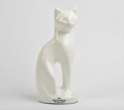 Cat Shape Urn Black and White