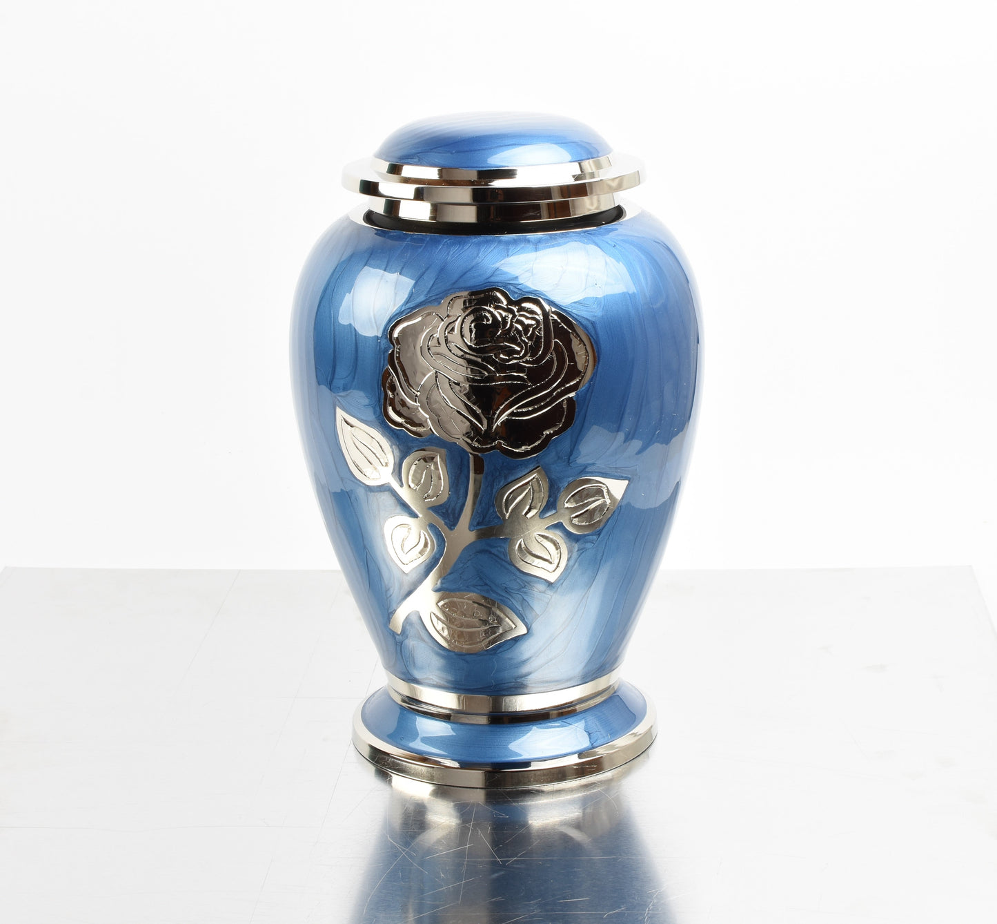 Blue Rose Flower Cremation Urn Dove Design