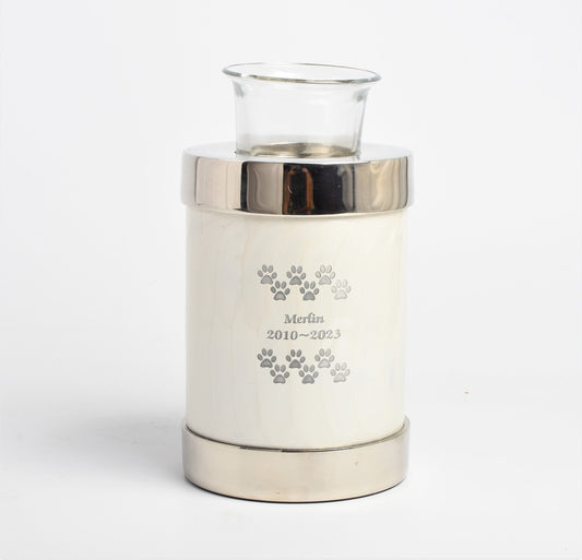 White Tealight Candle Pet Urn