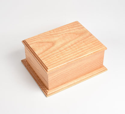 Large Oak Wood Adult Cremation Casket