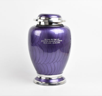 Purple and Silver Dove Shape Urn