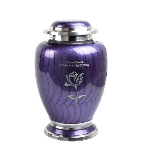 Purple and Silver Rose Urn