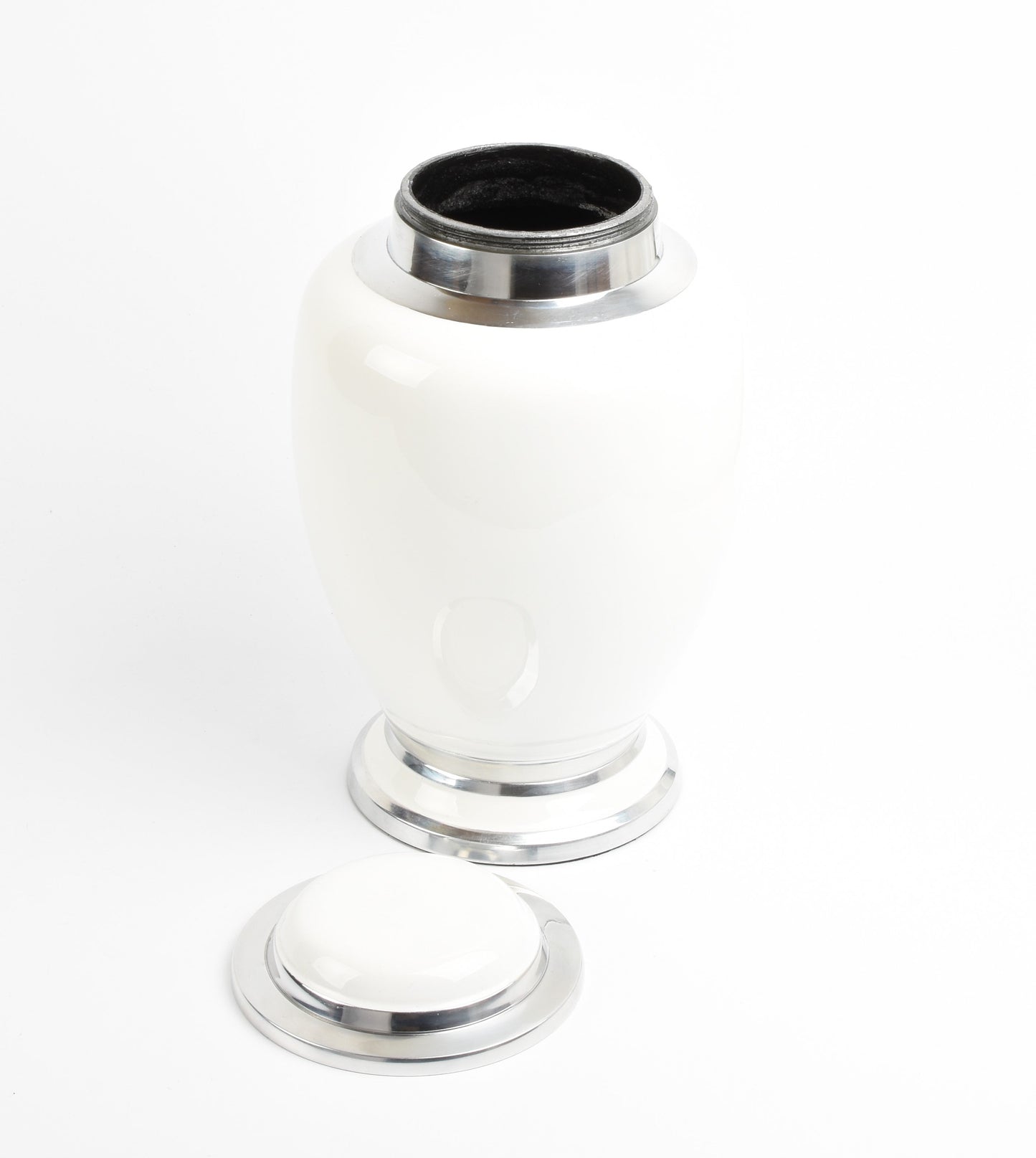 White and Silver Urn