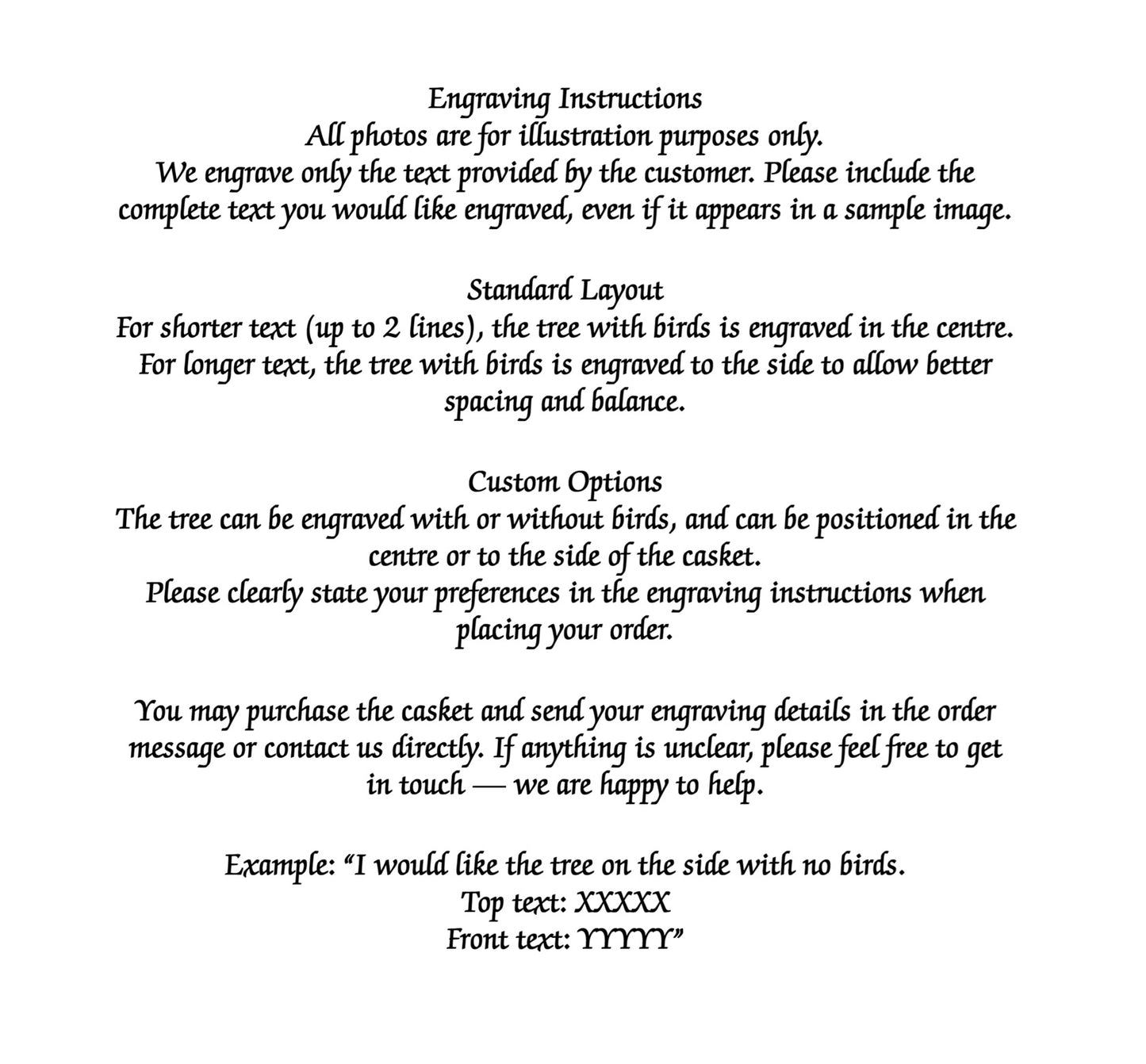 Solid Wood Casket Tree With Decorative Brass Trims - Adult, Child, Companion urn