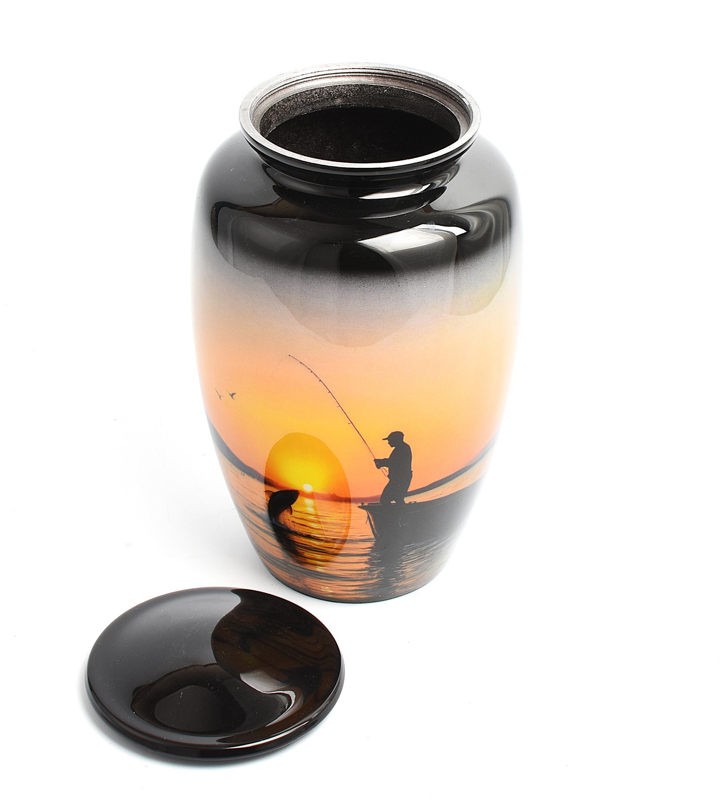 Sunset Fishing Design Adult Cremation Ashes Urn