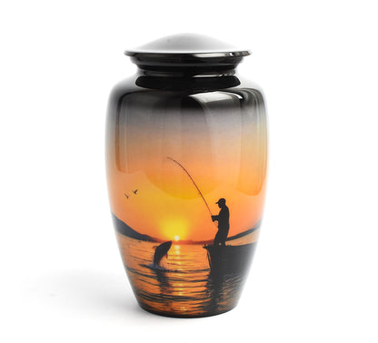 Sunset Fishing Design Adult Cremation Ashes Urn