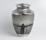 Fisher Man Fishing Aluminium Cremation Urn