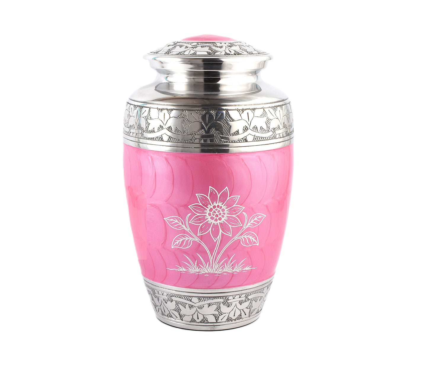 Pink With Flower Cremation Urn