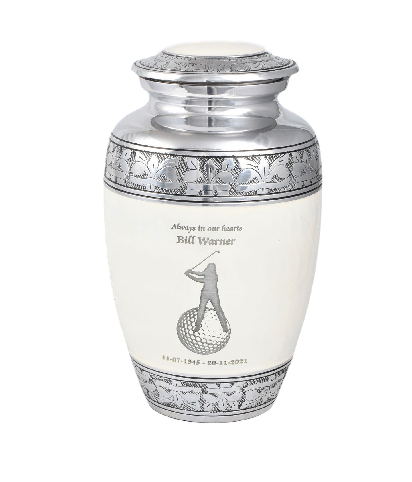 large urns engraved, adult engraved urns, personalised urns,pearl white adult cremation urn for ashes , large cremation urn, white urn, large ashes container