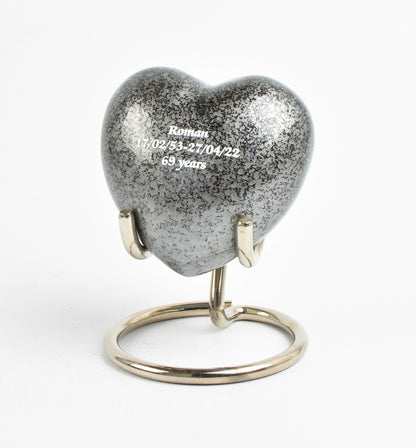 eepsake Urn, mini container for human ashes,small urn, miniature ashes container, miniature urn , token urn, urn for small amount of ashes, urn for part ashes, Mini keepsake Urn,black keepsake urn, small black urn , best quality urn, affordable urn, engraved, personalised keepsake urns, grey keepsake,