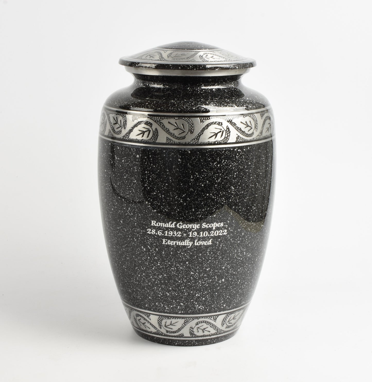 Adult Cremation Ashes Urn Black Marble Design