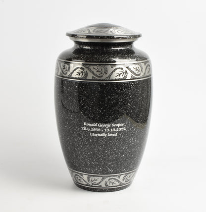 Adult Cremation Ashes Urn Black Marble Design
