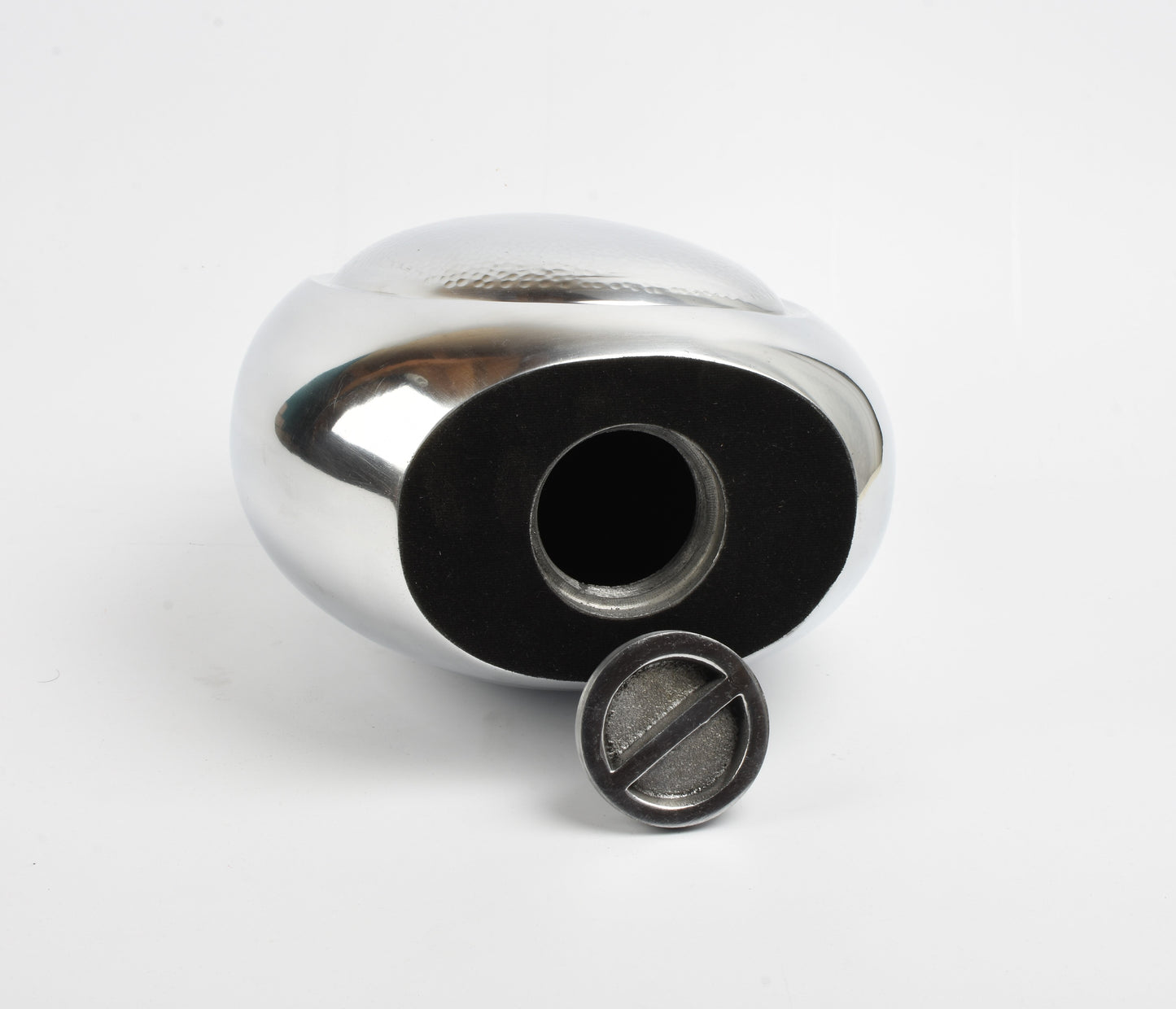 Silver with hammered design Teardrop Urn