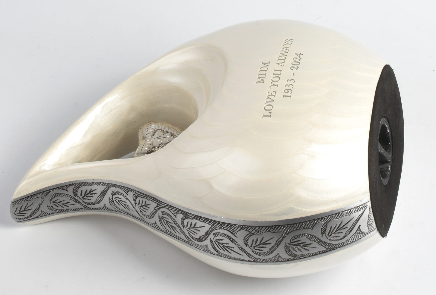 Forever in My Heart White Teardrop Urn