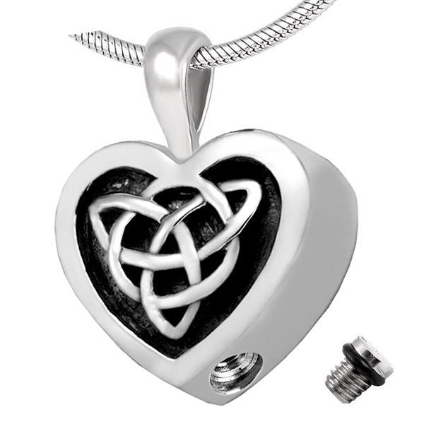 container for ashes, celtic ashes container, small cremation urn for human ashes, funeral memorial burial remembrance jewellery heart URN