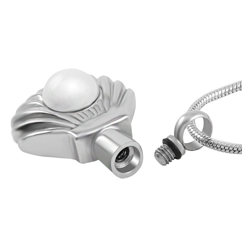 container for ashes, pearl shell ashes container, small cremation urn for human ashes, funeral memorial burial remembrance jewellery URN