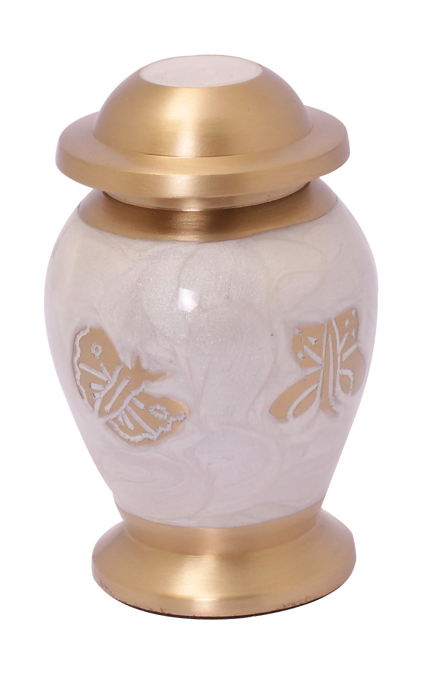 white butterfly miniature keepsake urn, butterfly keepsake, small keepsake urn, token urn , White Pearl Butterfly Keepsake, hand made miniature urn, best quality urn, free delivery, mini keepsake, token urn
