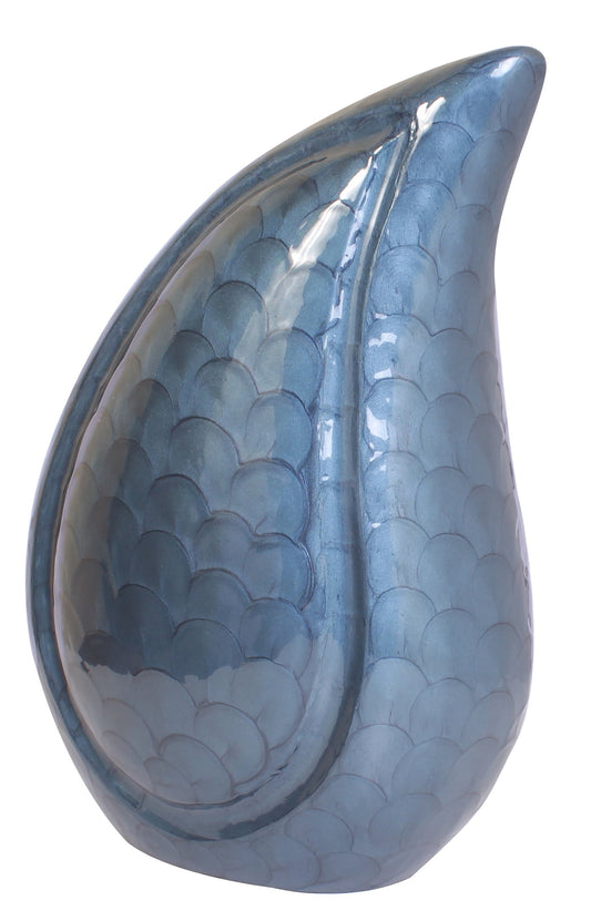 blue teardrop, blue cremation urn, teardrop urn for ashes, blue teardrop cremation urn, cremation urn for ashes , urn for ashes , container for ashes, ashes storage jar, human ashes container, large urn , british urn, adult ashes urn, cremation urn for human ashes, funeral memorial burial remembrance URN, affordable price urn, metal urn, blue urn, free delivery urn, quick delivery urn