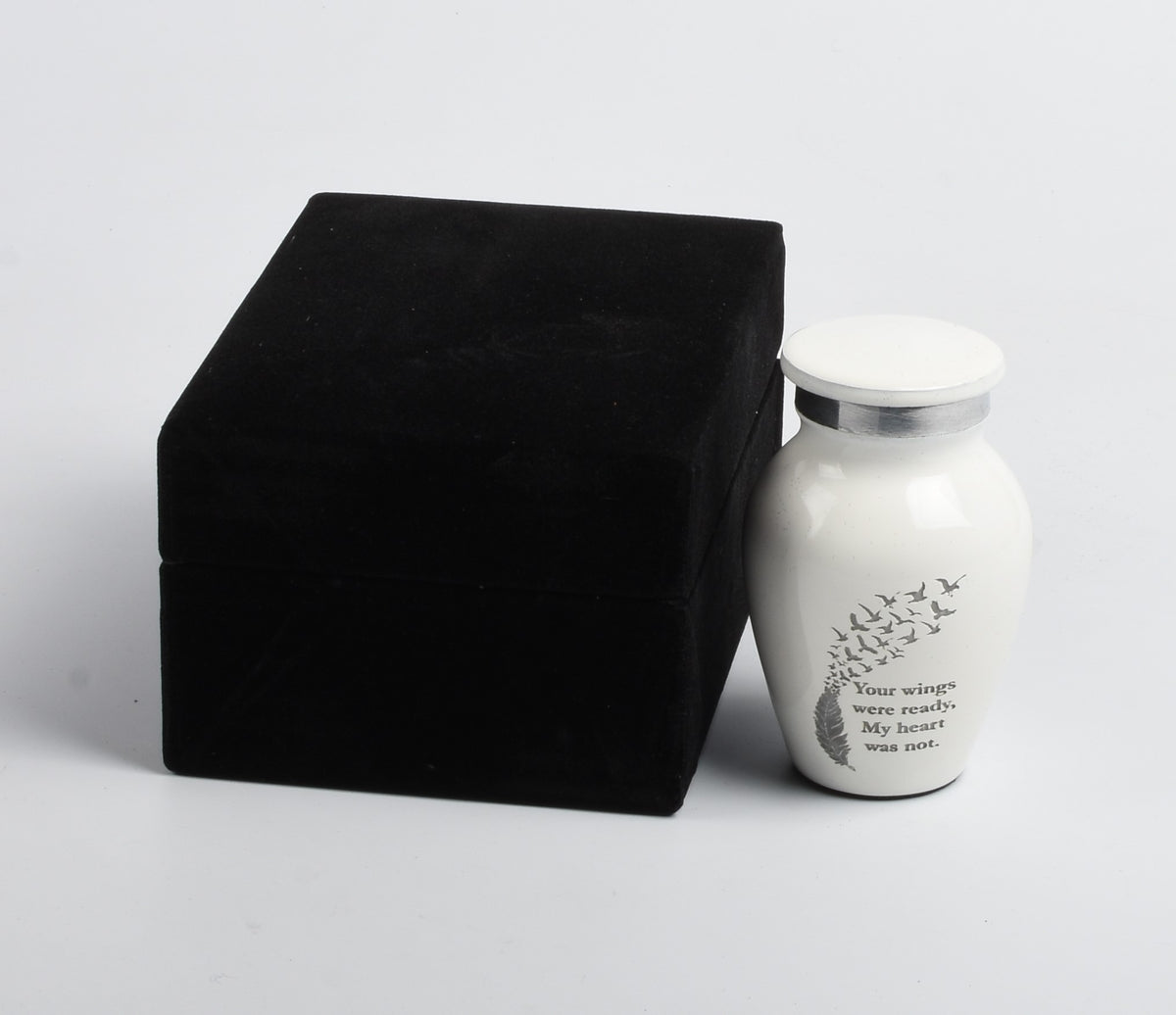 White Feather Keepsake Cremation Urn