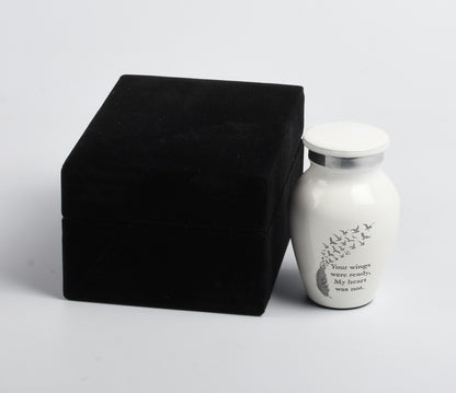 White Feather Keepsake Cremation Urn
