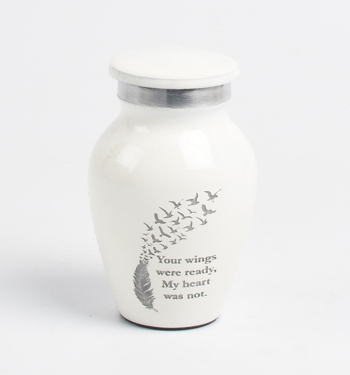White Feather Keepsake Cremation Urn