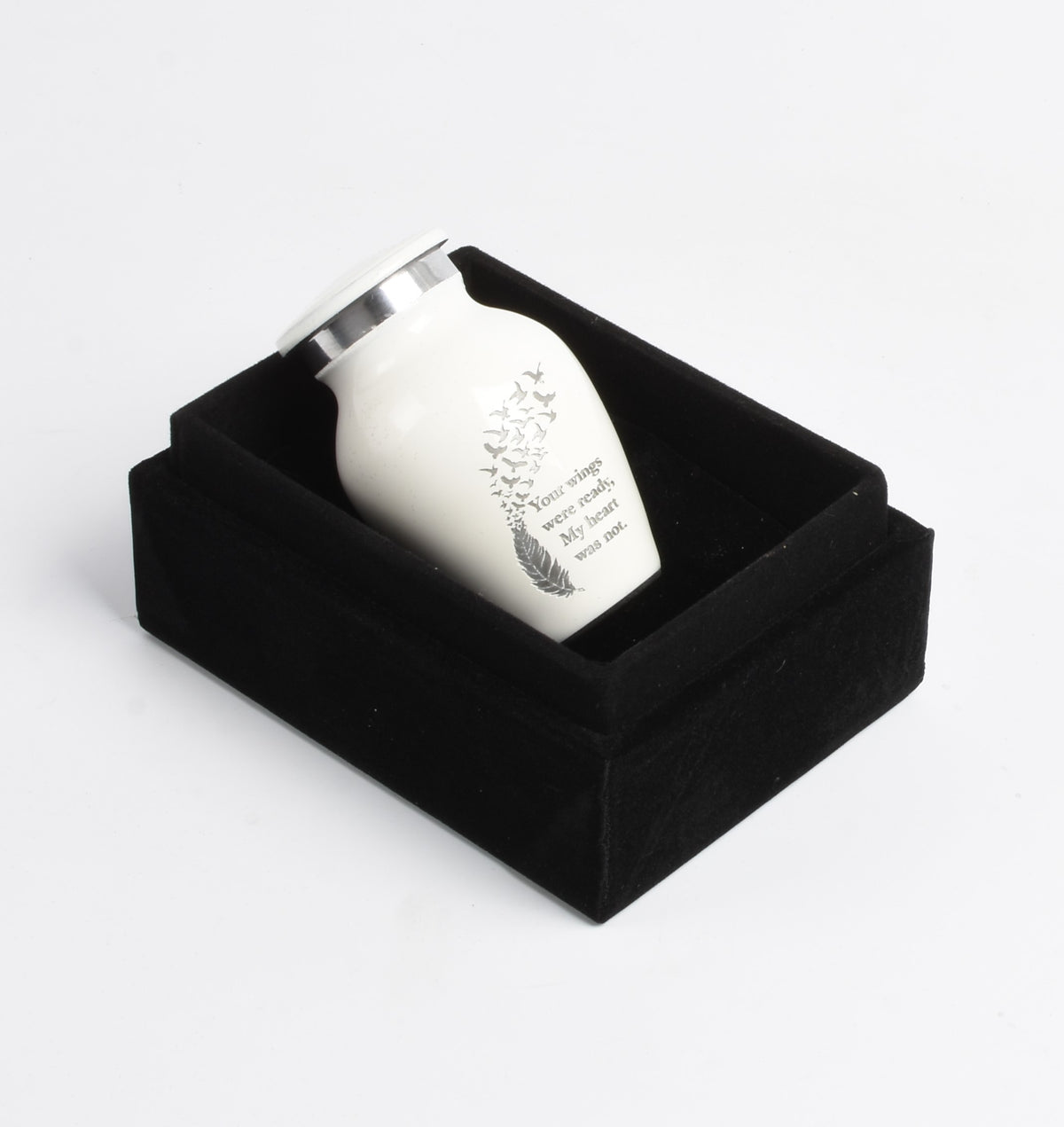 White Feather Keepsake Cremation Urn