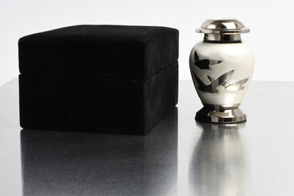 Pearl White Flying Birds Keepsake