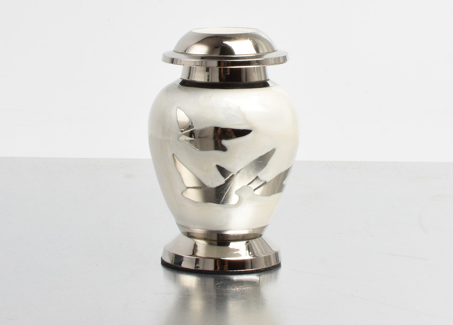 Pearl White Flying Birds Keepsake