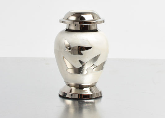 Pearl White Flying Birds Keepsake