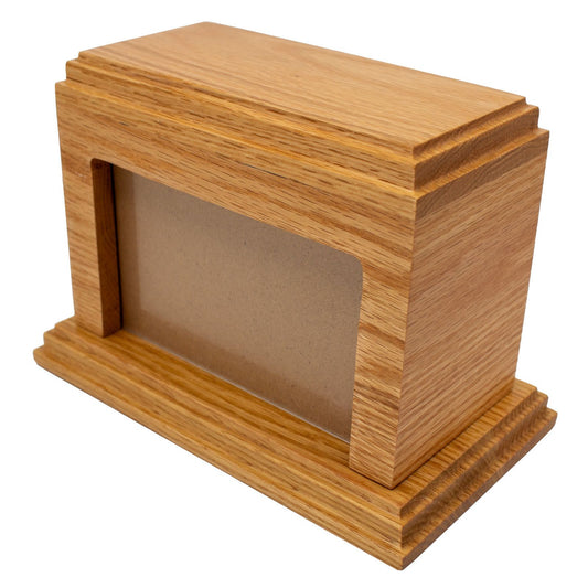 Oak Wood Small Photo-Frame Casket Urn