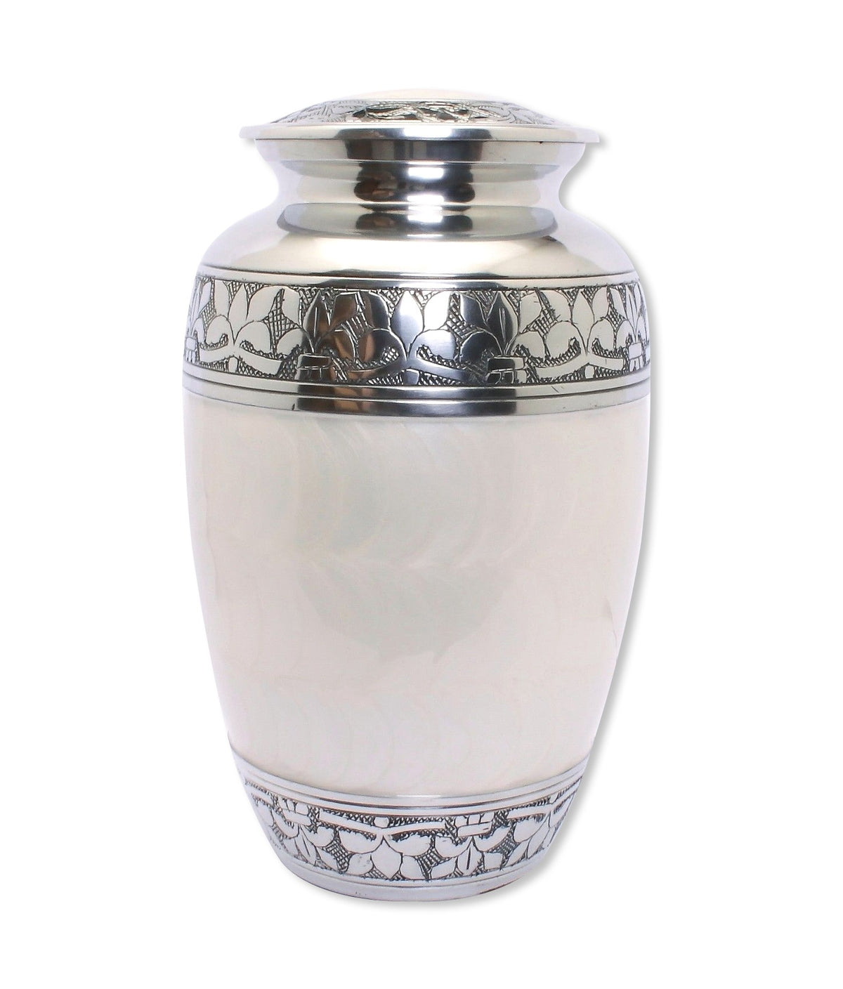 Pearl White Aluminium Cremation Urn