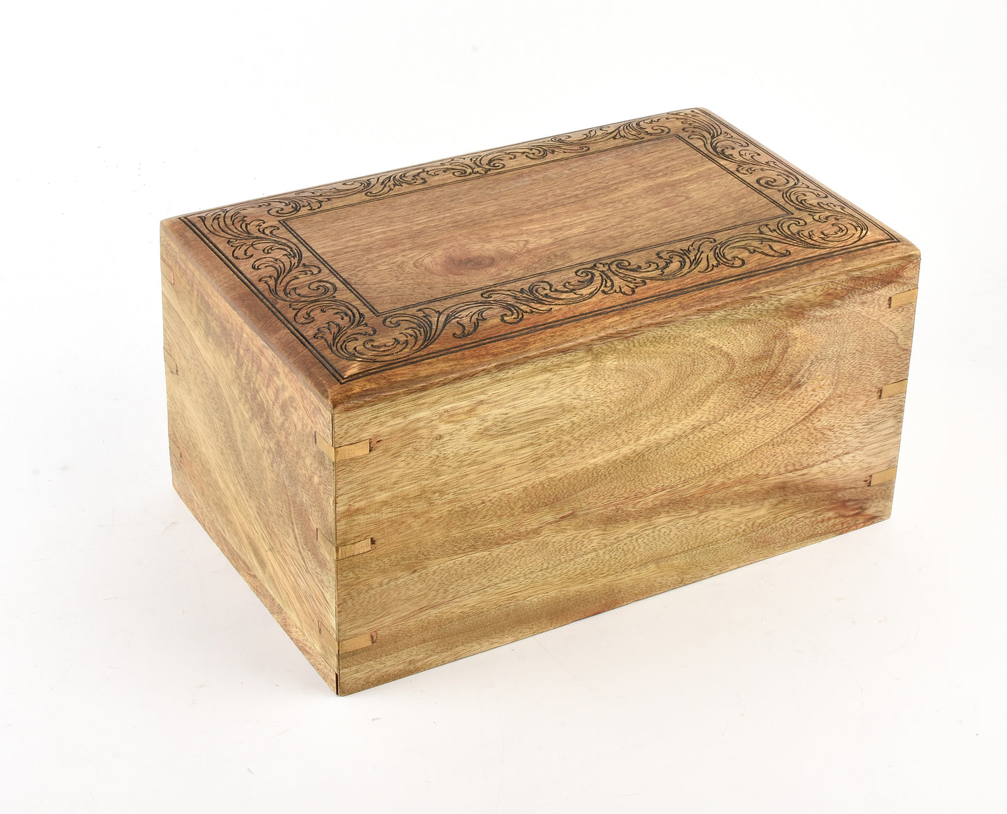 Large Carved Wood Biodegradable Casket
