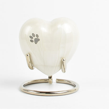 White Heart Keepsake For Pet Ashes