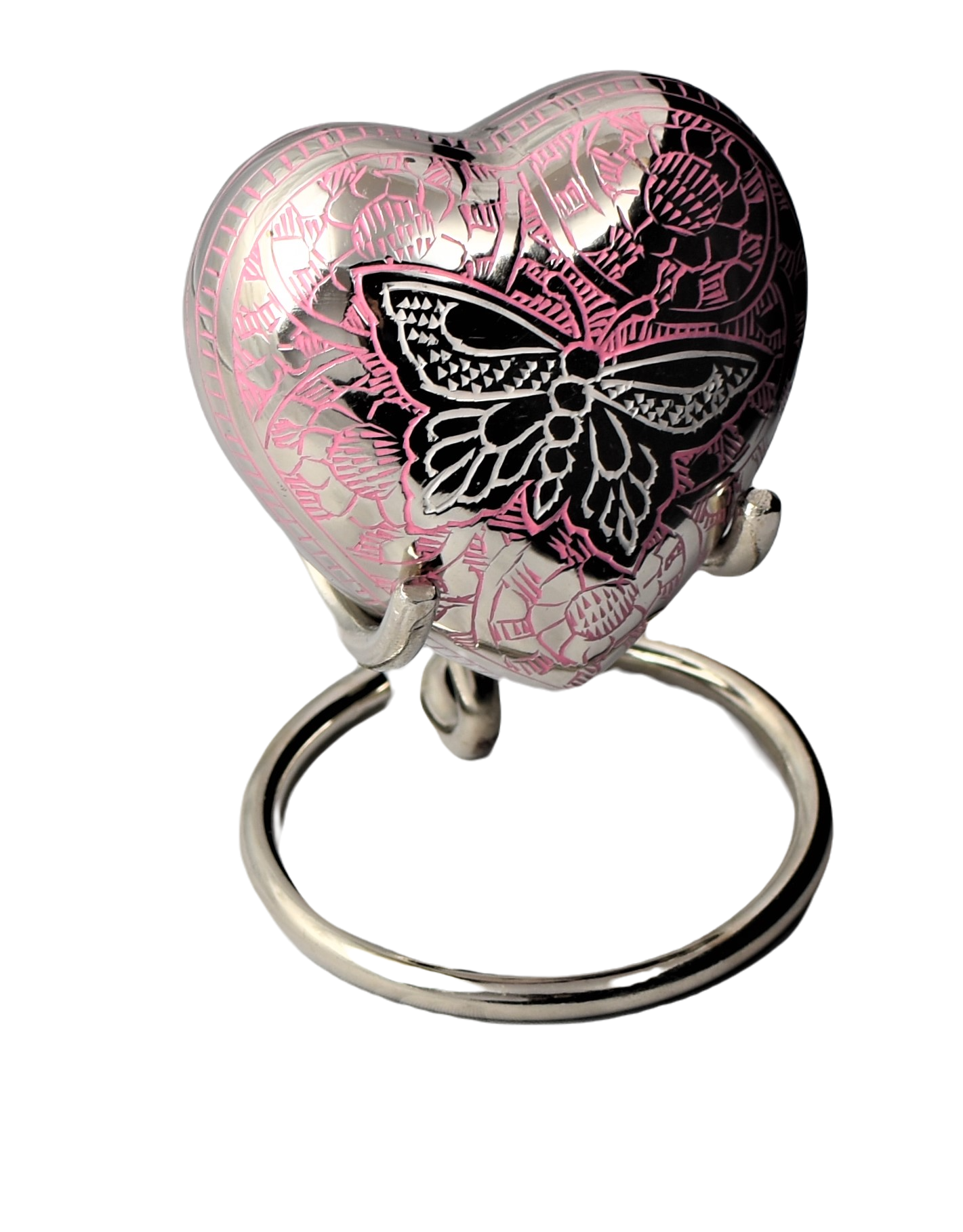 New Design Butterfly On Pink Heart Keepsake
