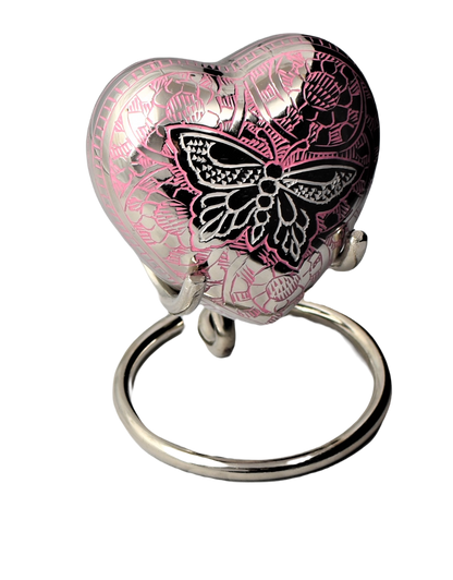 New Design Butterfly On Pink Heart Keepsake