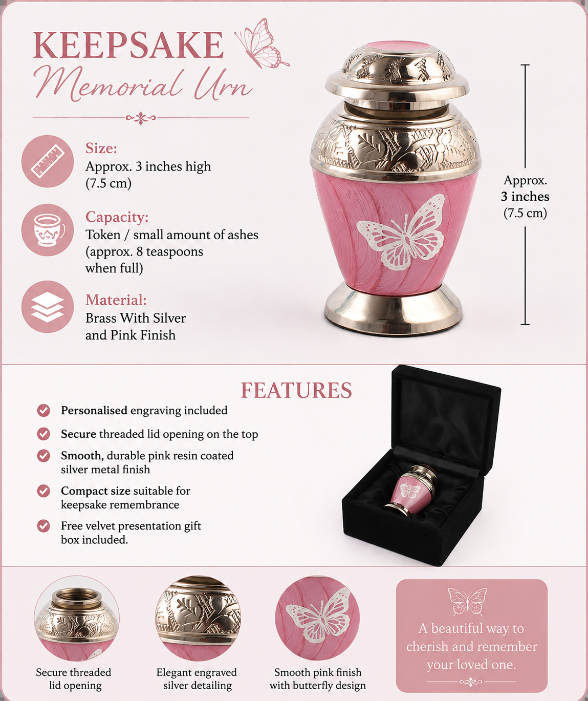 Pink Butterfly Mini Keepsake