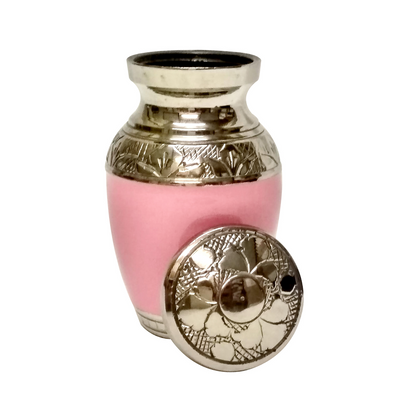 Pink Embossed Mini Keepsake Urn