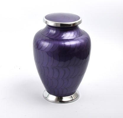 Purple with Silver Aria Adult Cremation Urn