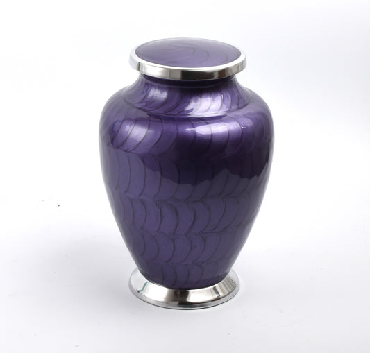 Purple with Silver Aria Adult Cremation Urn
