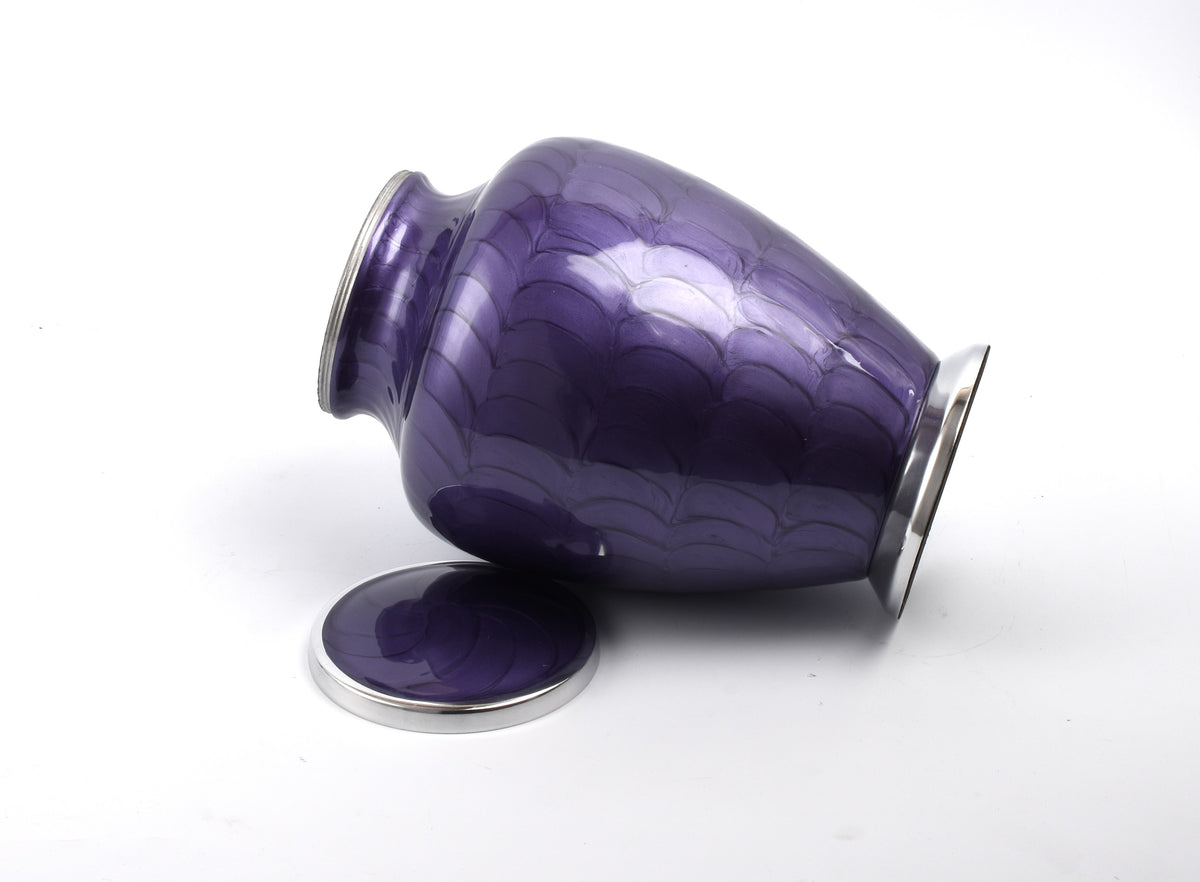 Purple with Silver Aria Adult Cremation Urn