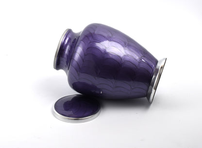 Purple with Silver Aria Adult Cremation Urn