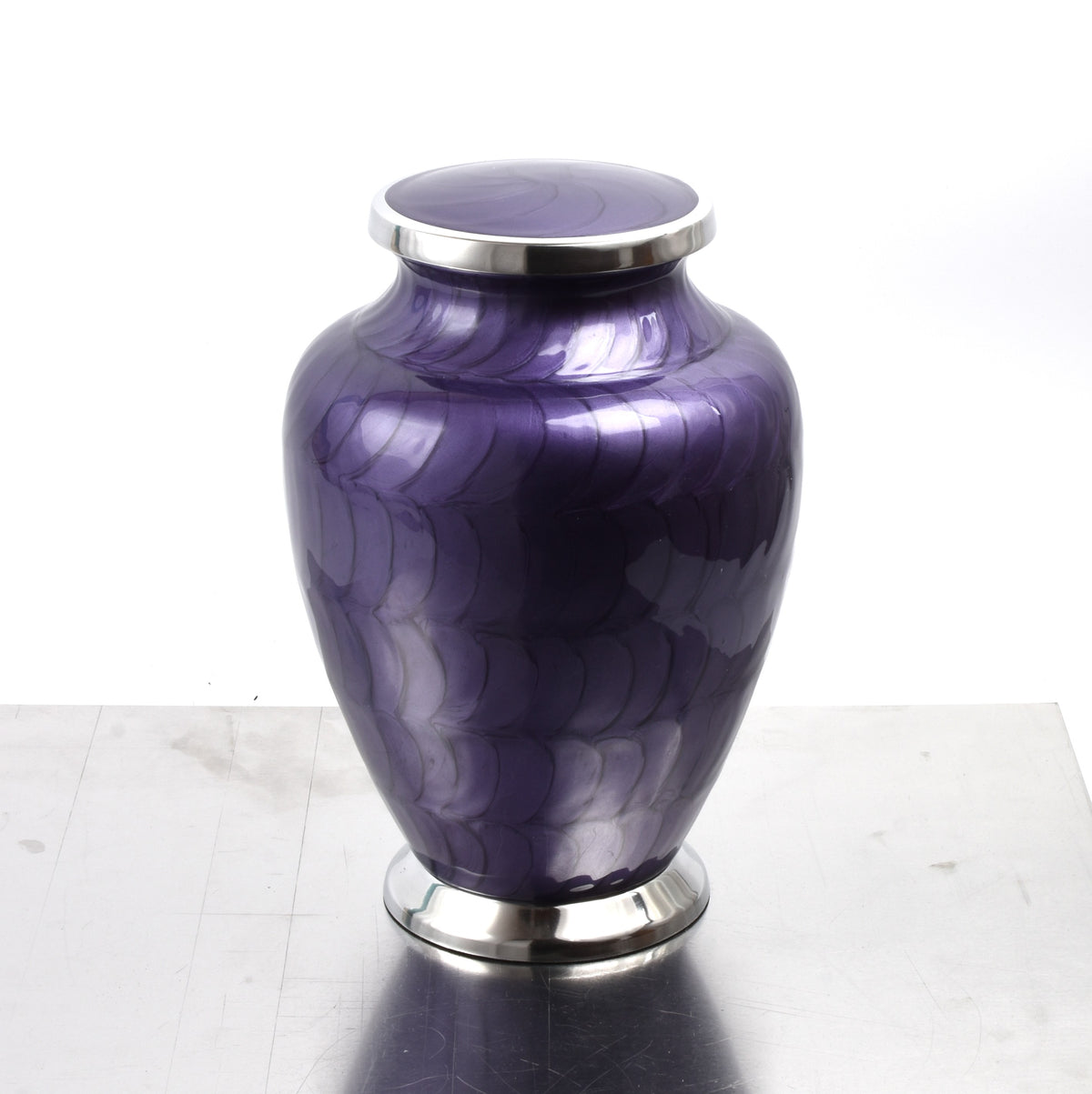 Purple with Silver Aria Adult Cremation Urn